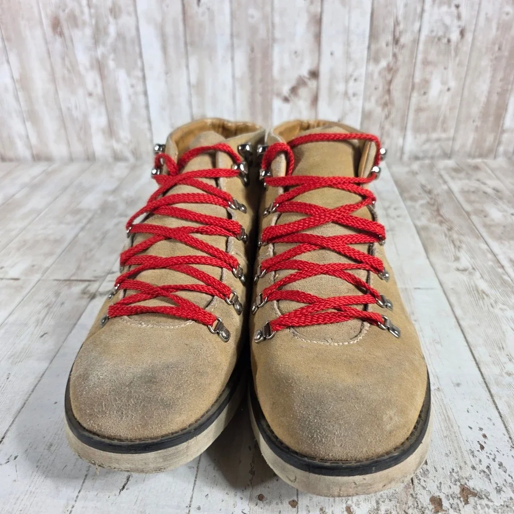 Bed Stu Mens Tan Suede Hiking Chukka Boots Red Laces Size 11 EUR‎ 44